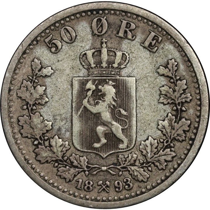50 Øre 1893 Kv 1