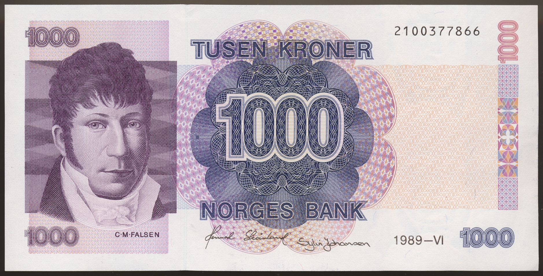 1000 Kroner 1989 Kv g01