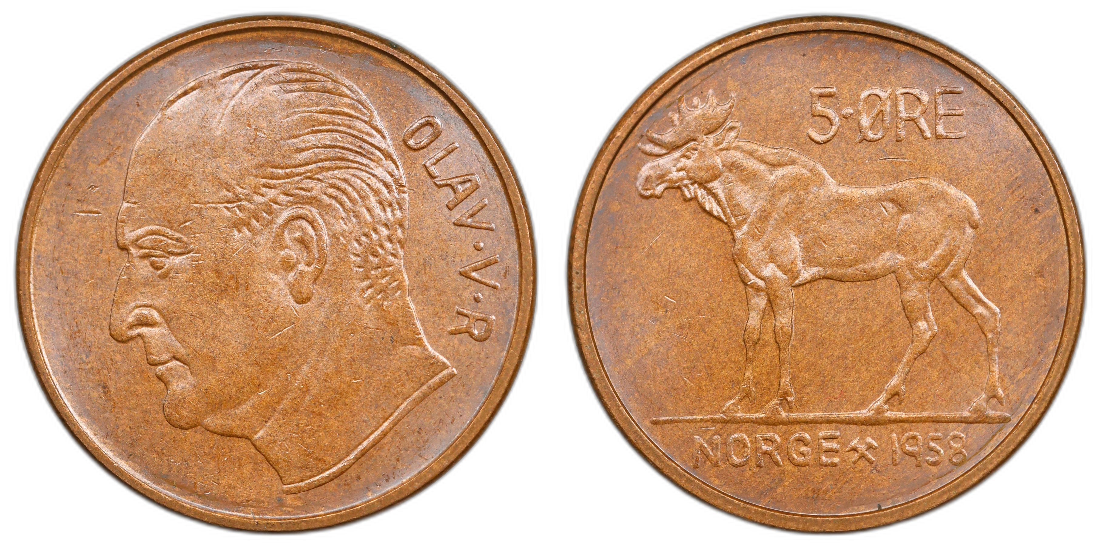 Norge 5 Øre 1958 Kv: 0