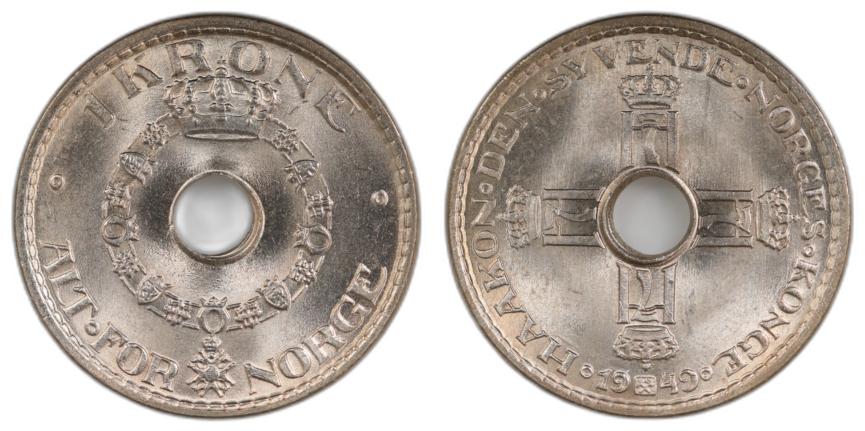 Norge 1 krone 1949 Kv 0