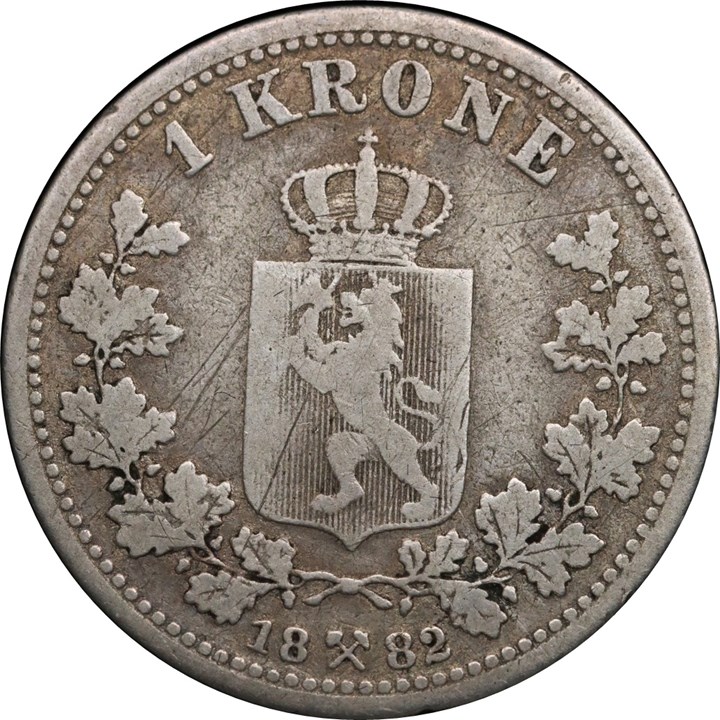 1 Krone 1882 Kv 1- Riss