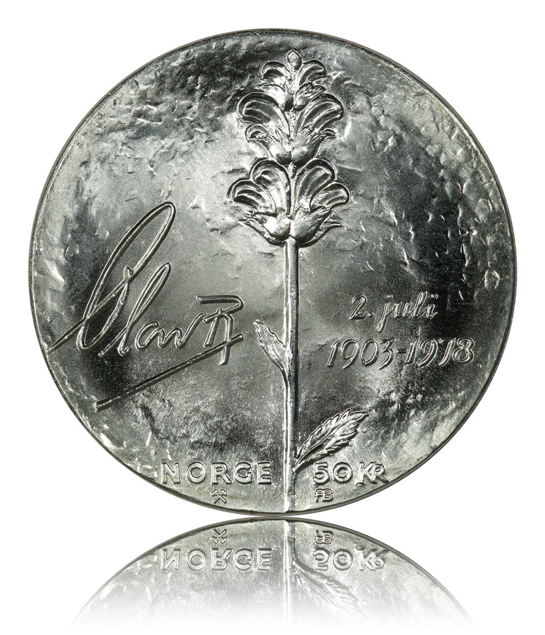 100 Stk 50 Kroner 1978 2497 gram rent sølv