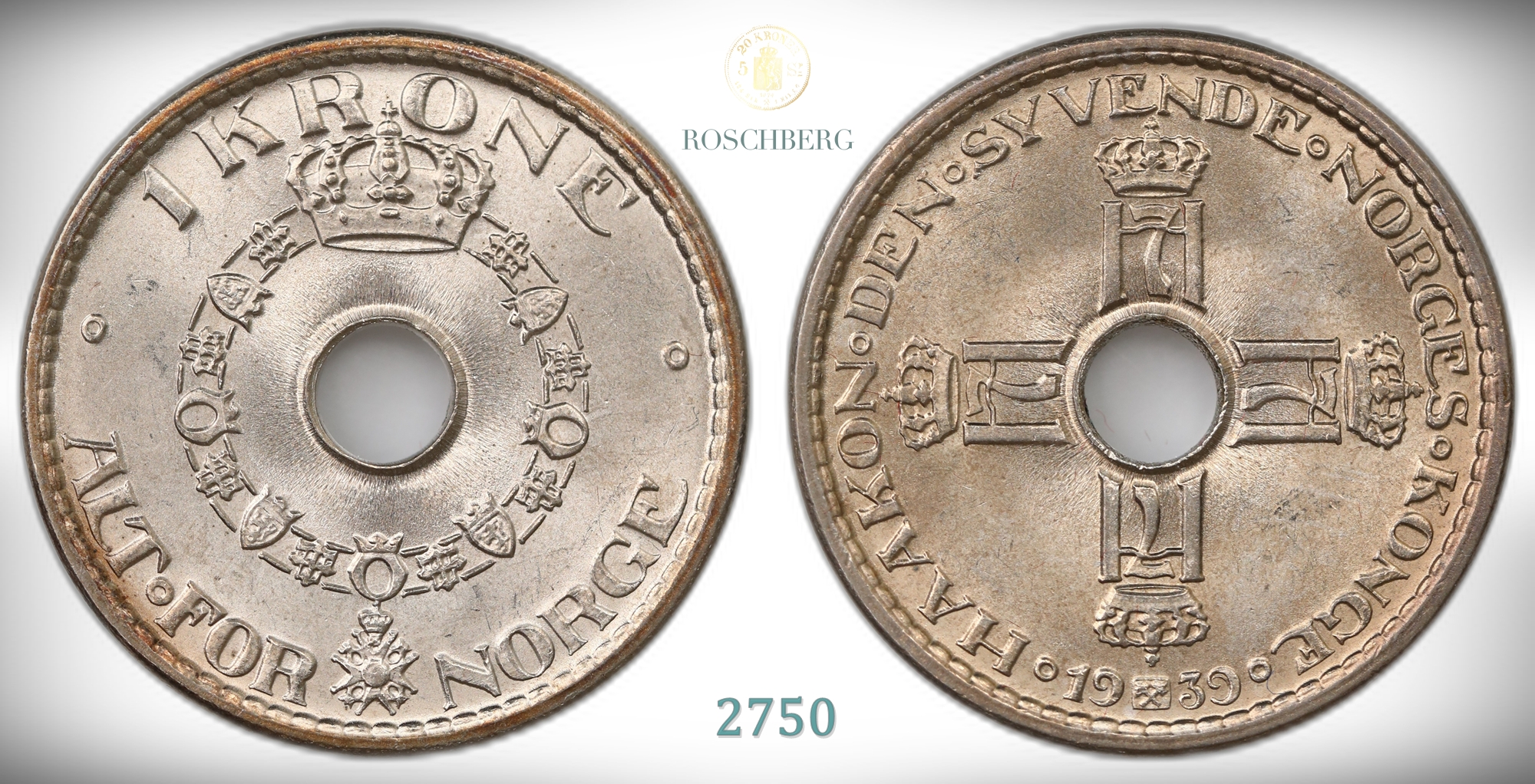 Norge 1 Krone 1939  Kv: 0
