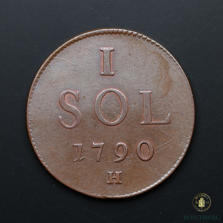 Luxembourg 1 Sol 1790-H Kv AU