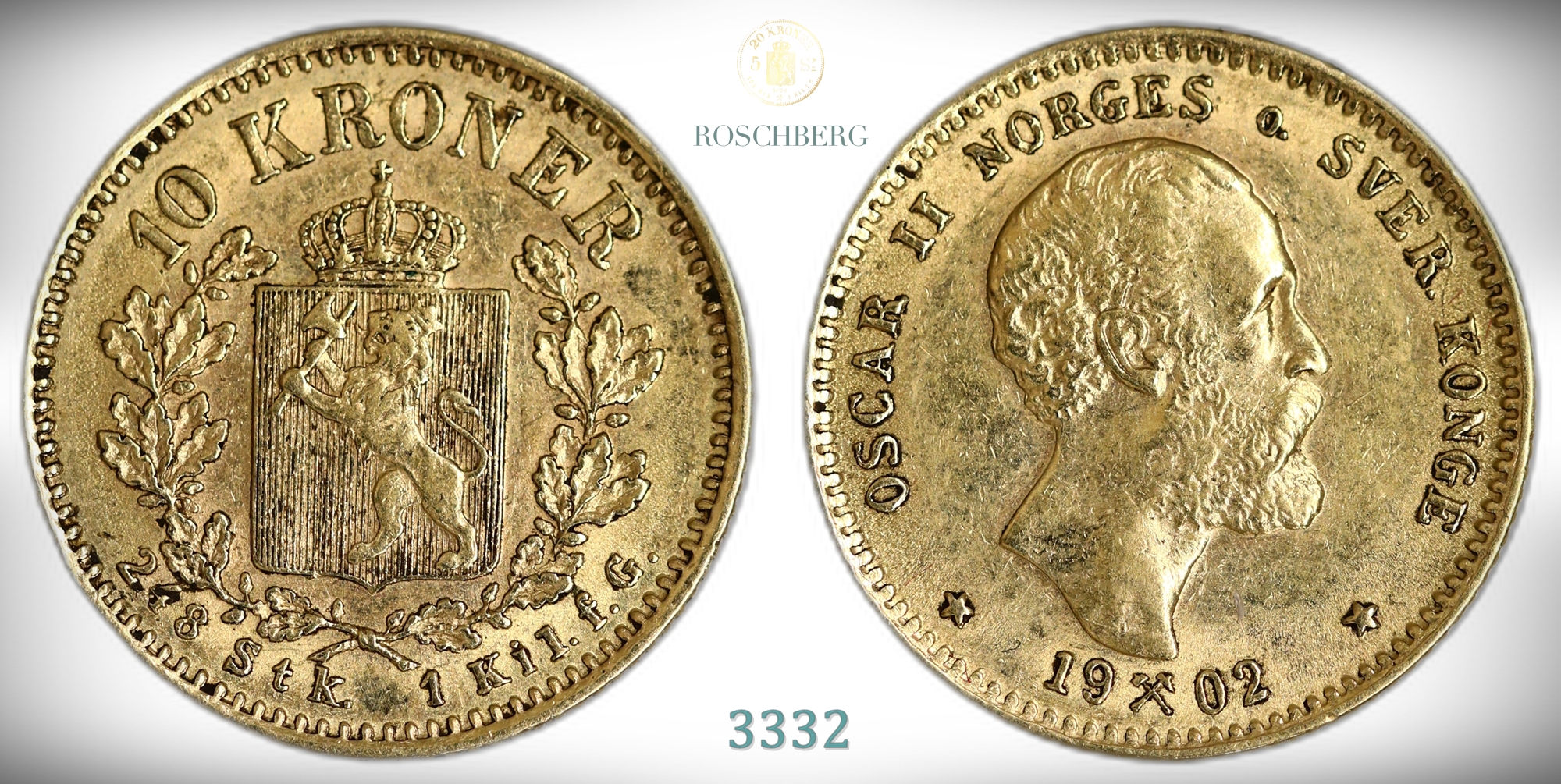 Norge 10 Kroner 1902  Kv: 1+