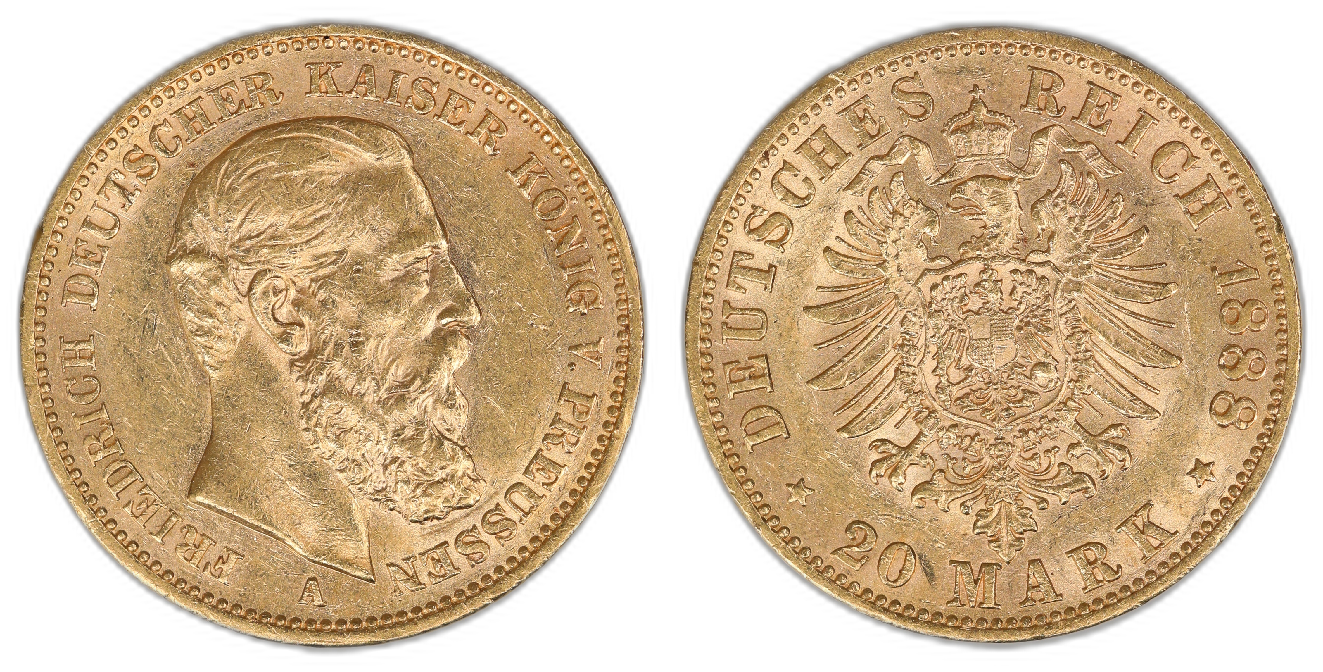 Germany, Prussia 20 mark 1888-A  Kv: UNC