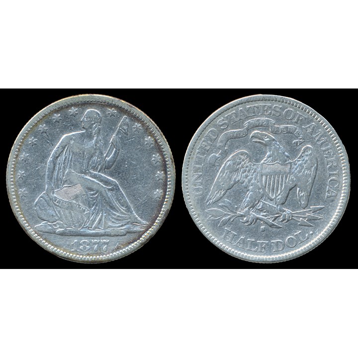 USA Half Dollar 1877 VF, cleaned