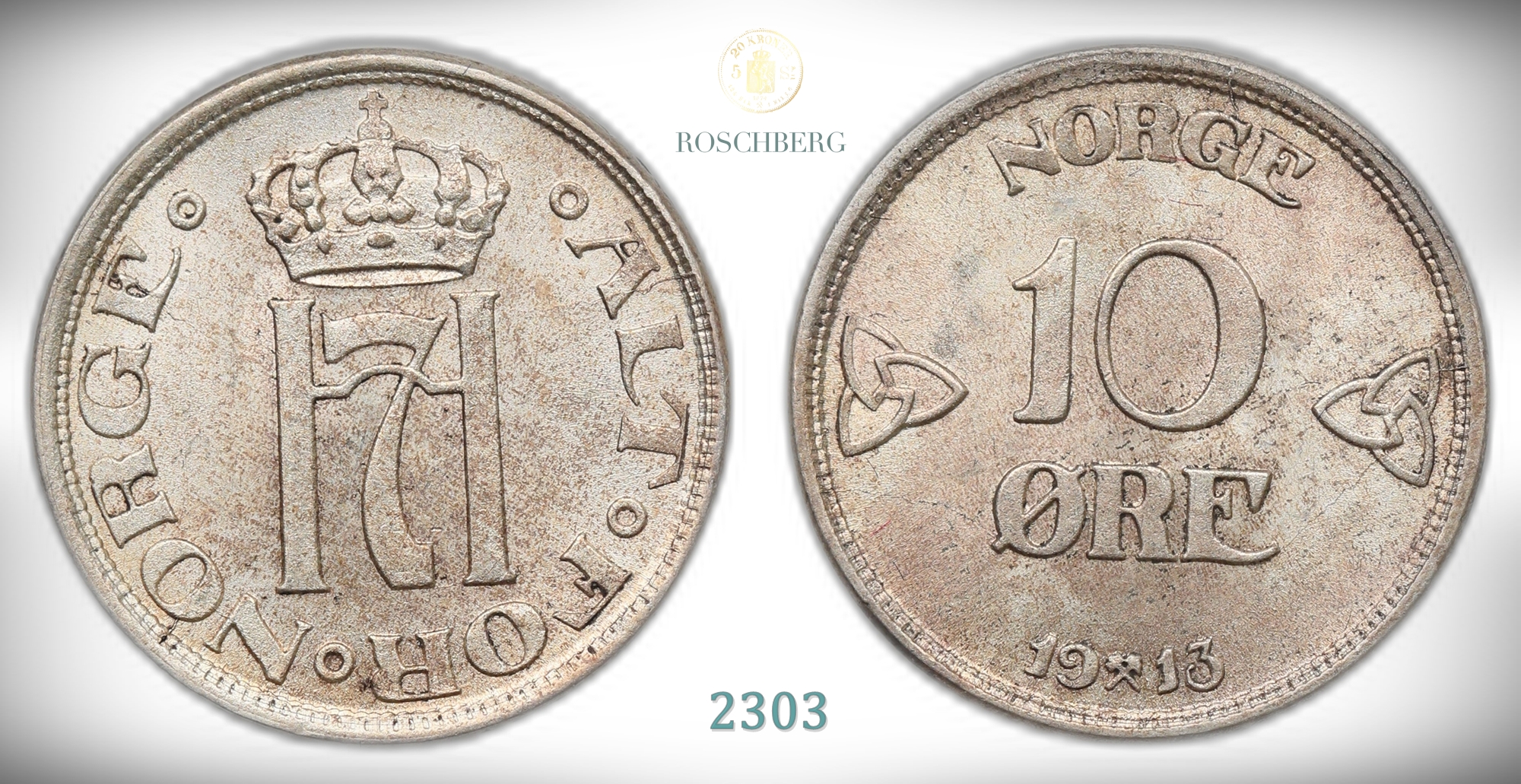 Norge 10 Øre 1913  Kv: 0