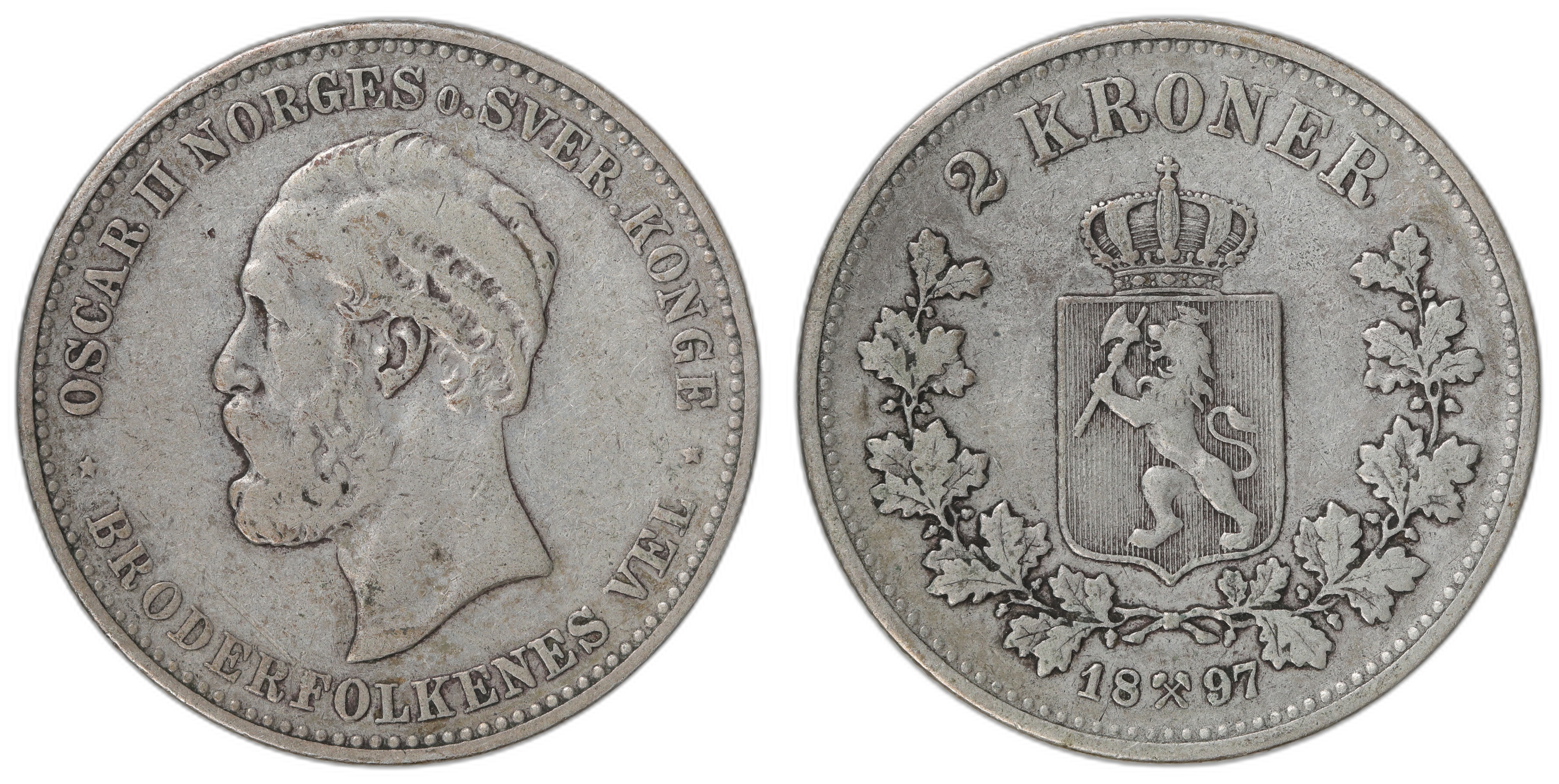 Norge 2 Kroner 1897 Kv: 1