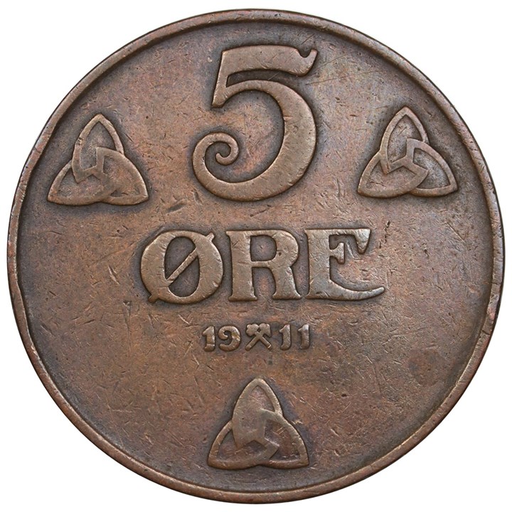 5 Øre 1911 Kv 1
