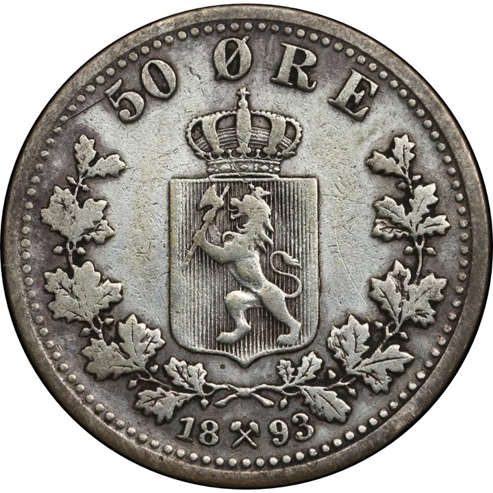 50 Øre 1893 Kv 1