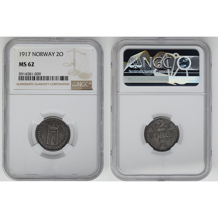 2 Øre 1917 NGC MS62