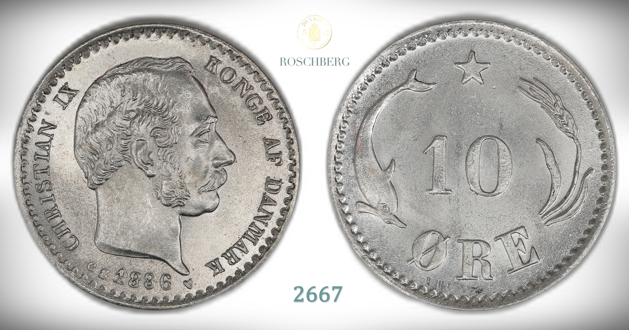 Danmark 10 Øre 1886  Kv: 0