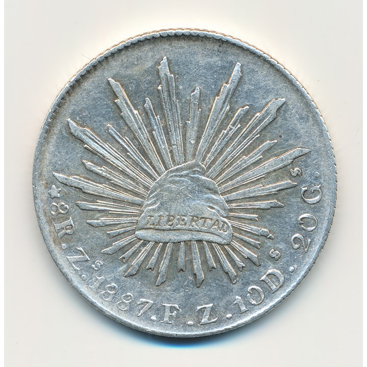 Mexico 8 Reales 1887 ZS F.Z Kv 1+/01