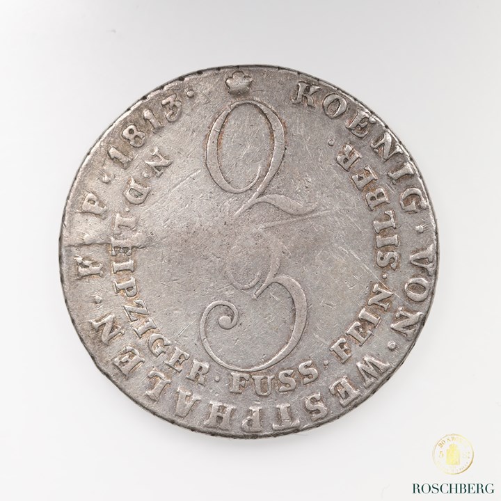 Westfalen 2/3 Taler 1813-C Kv VF