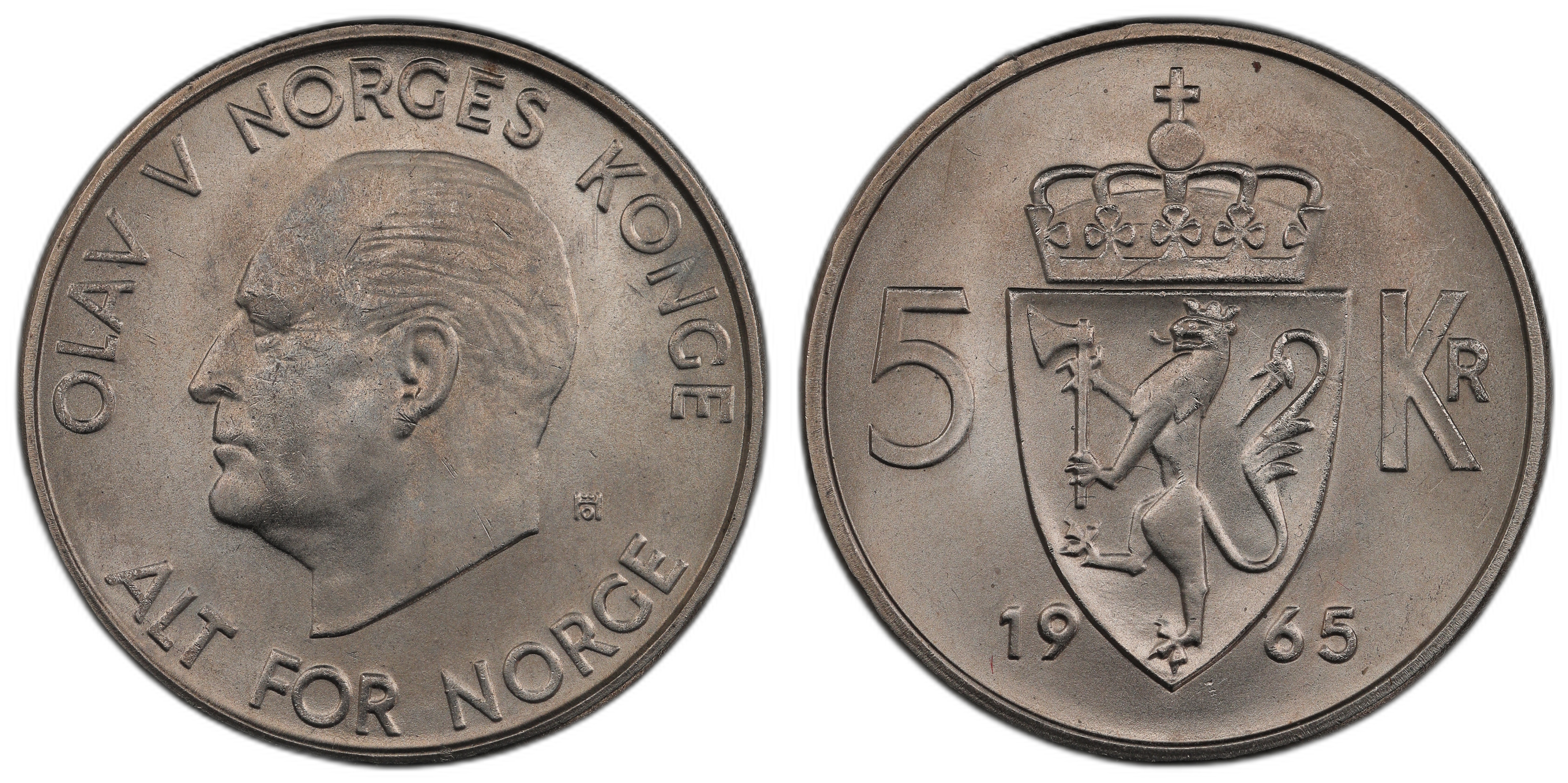 Norge 5 Kroner 1965 Kv: 0
