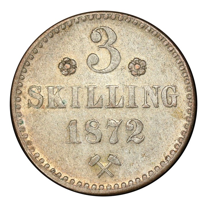 3 Skilling 1872 Kv 1+