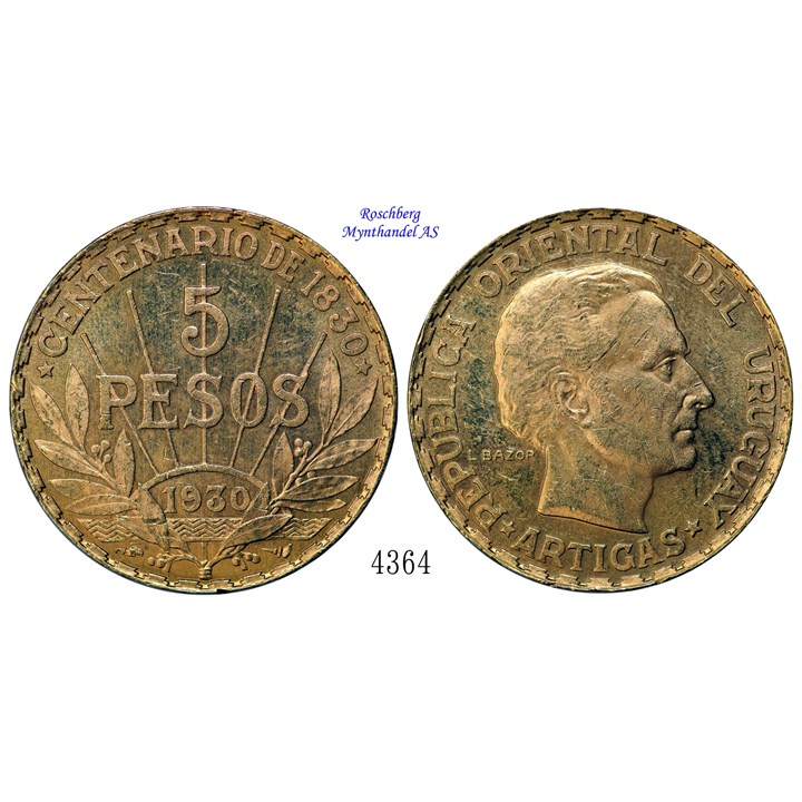 Uruguay 5 Pesos 1930 UNC