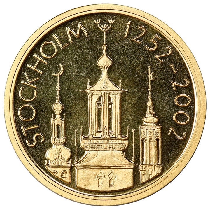 Sverige 2000 Kronor 2002 Stockholm 750 år proof