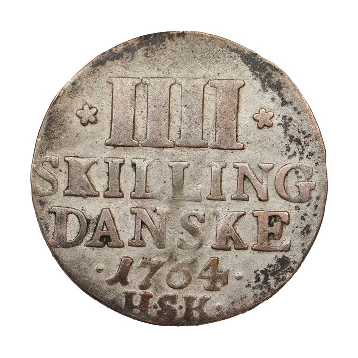 Danmark 4 Skilling 1764 Kv 1/1+