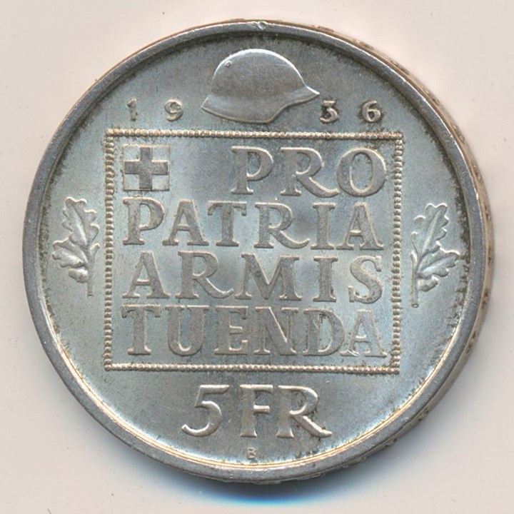 Sveits 5 Francs 1936 War Bond Kv 0