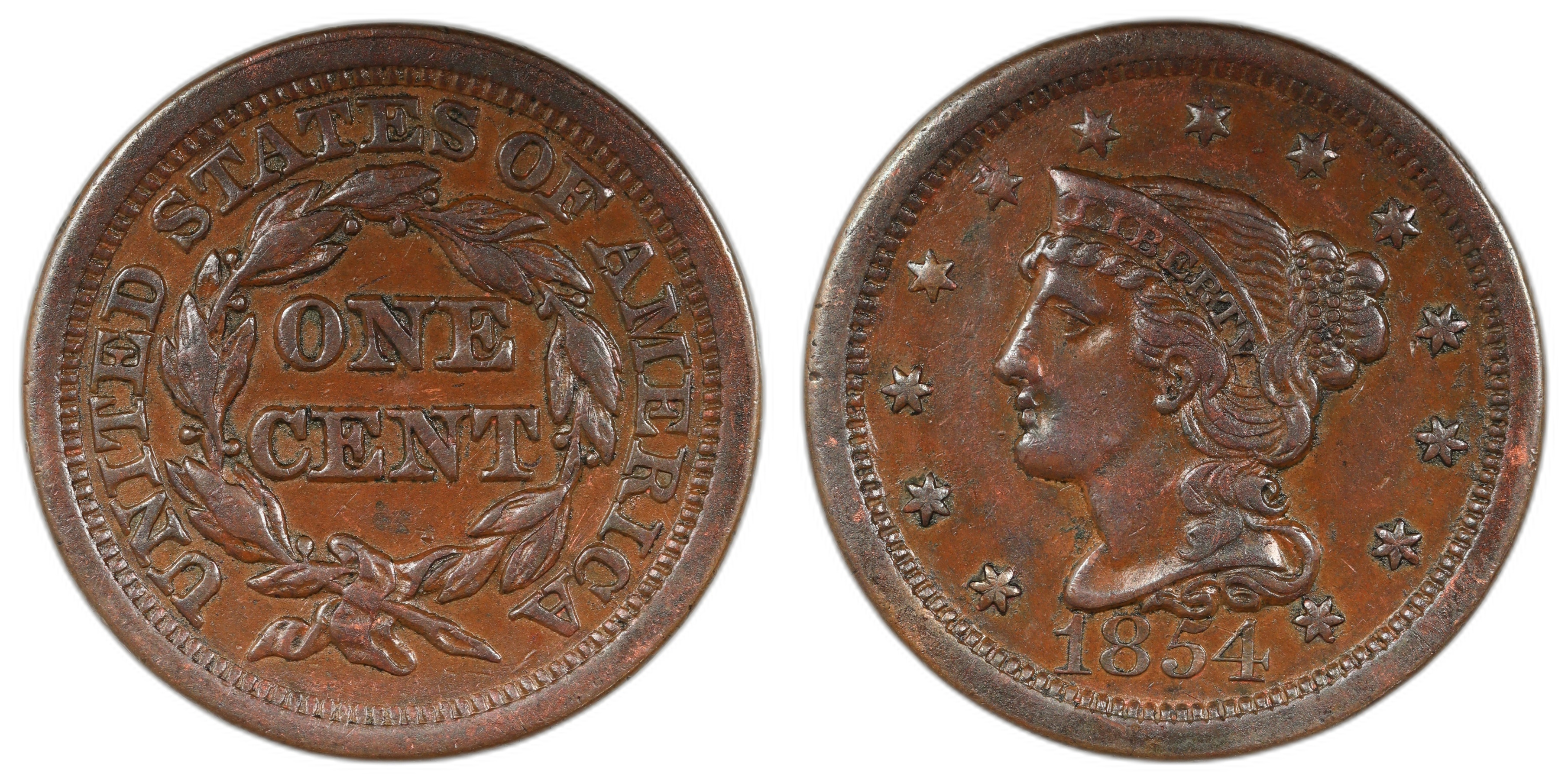 USA Cent 1854 Kv: AU