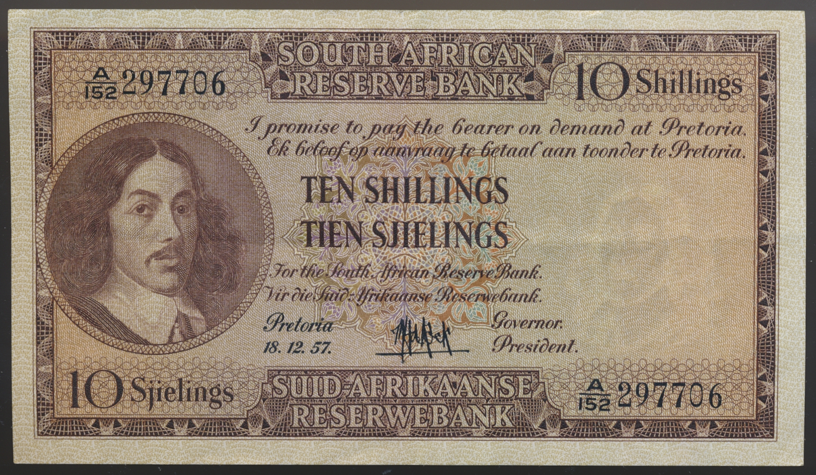 Sør-Afrika 10 Shillings 1957 Kv 1+