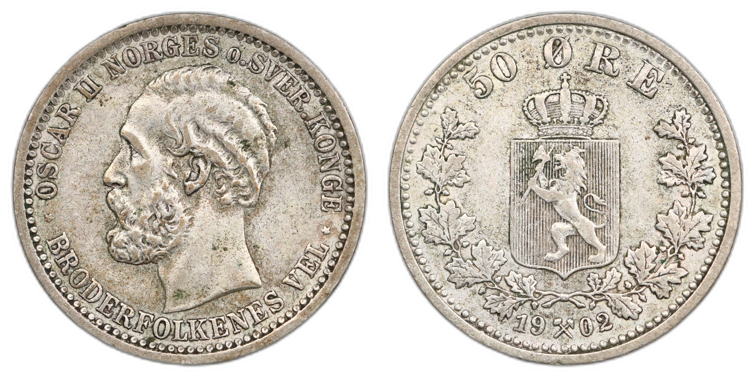 Norge 50 Øre 1902 Kv: 1+