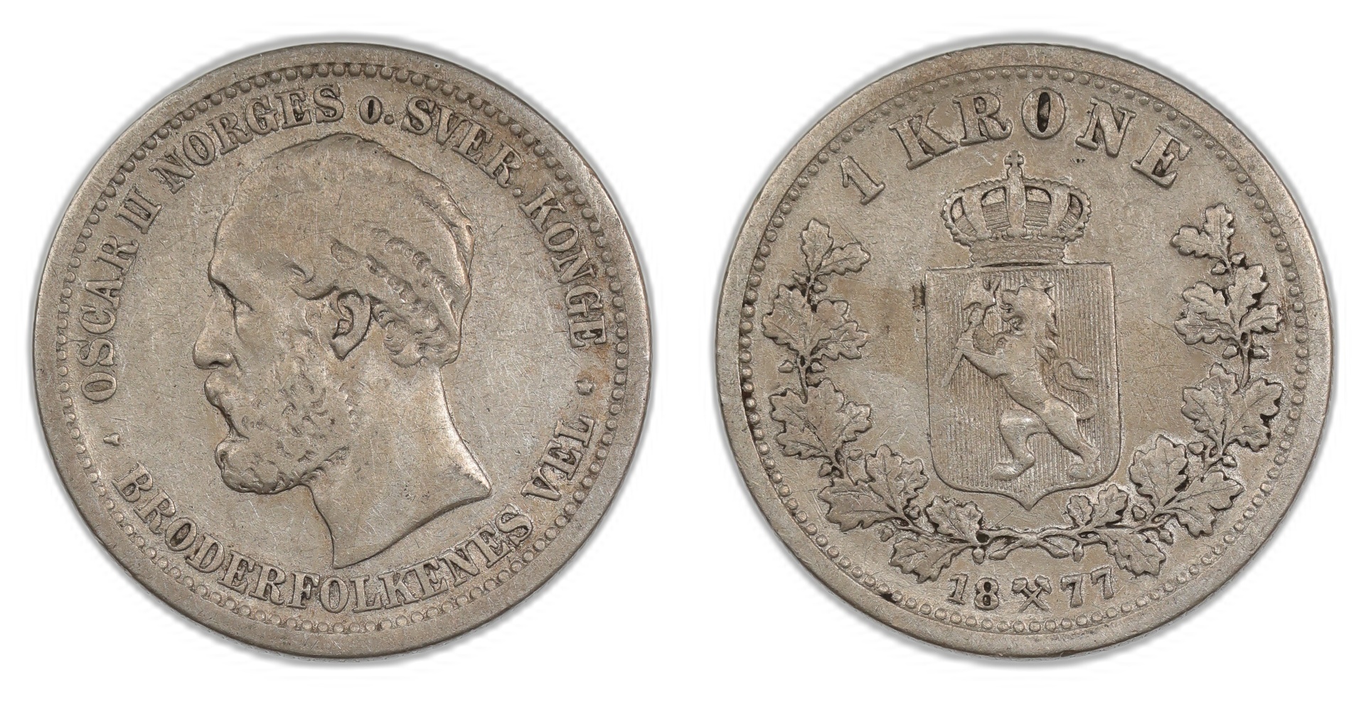 Norge 1 Krone 1877 Kv 1