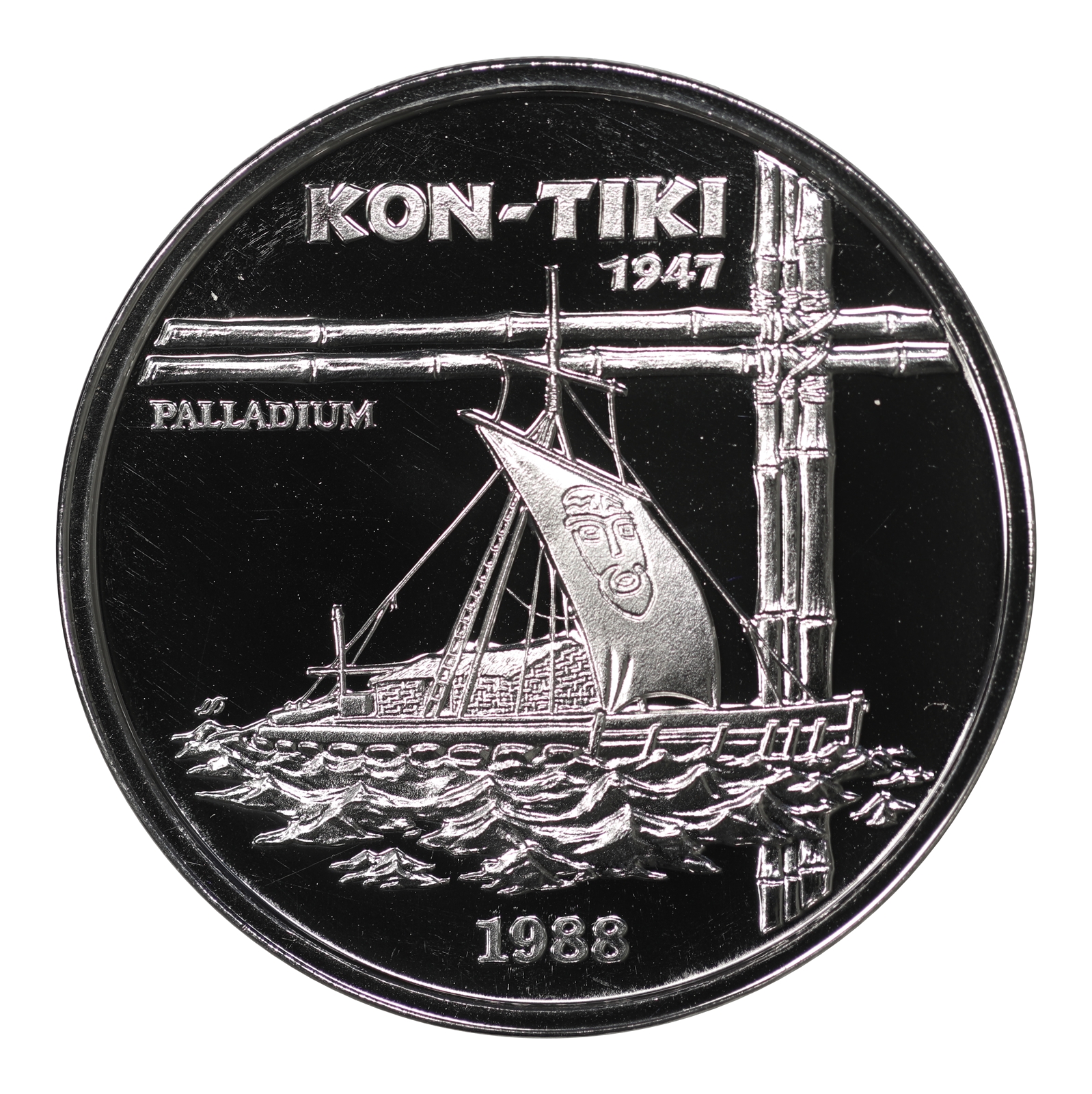 Samoa Kon Tiki $50 1988 1 Oz Palladium
