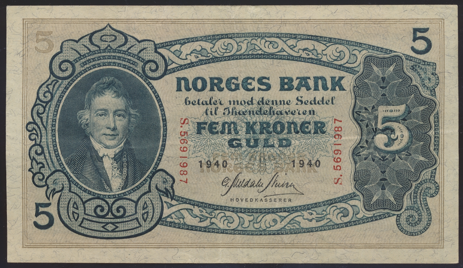 5 Kroner 1940 S Kv 1+