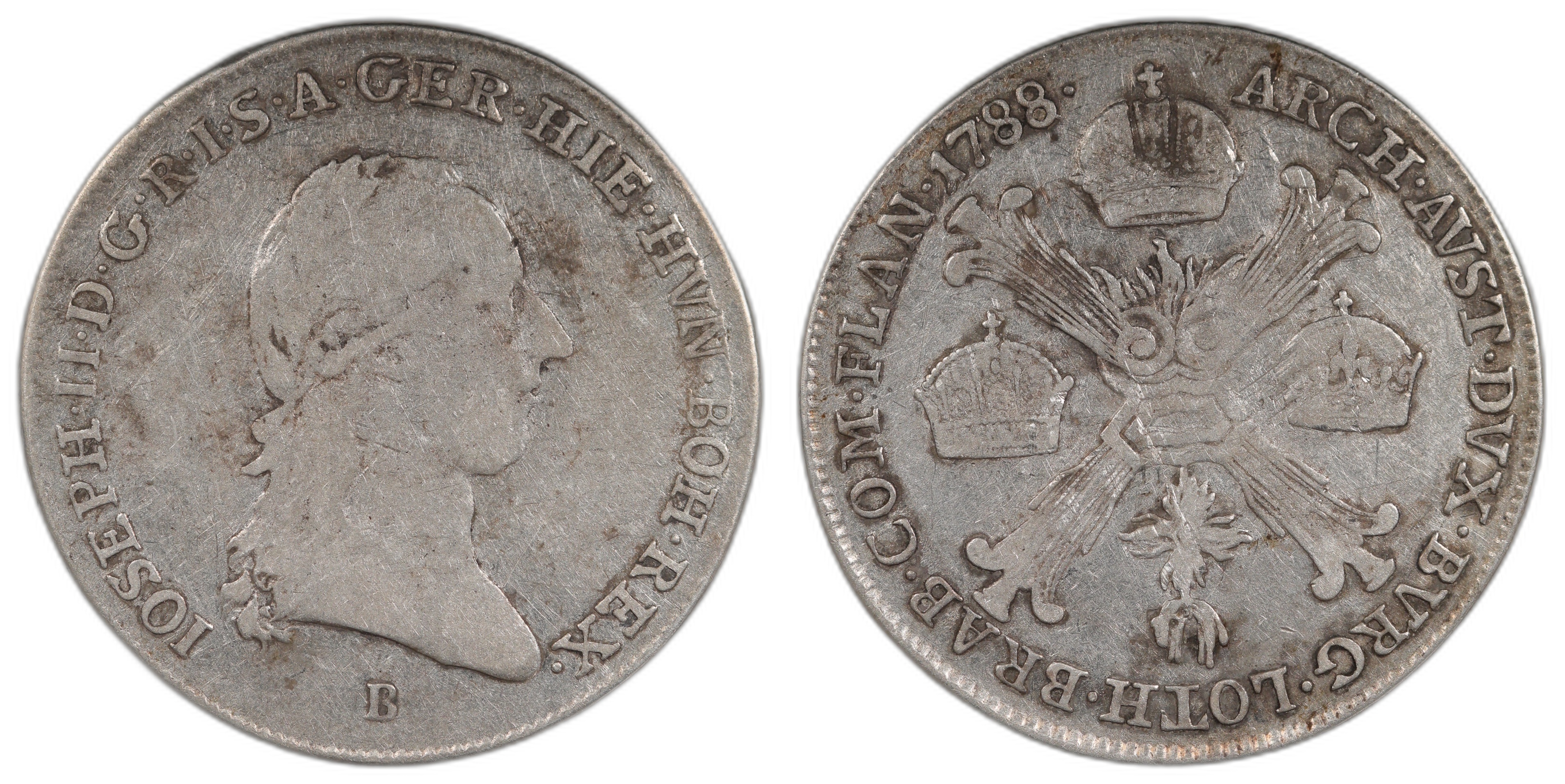 Austrian Netherlands 1/4 Kronenthaler 1788 B VF