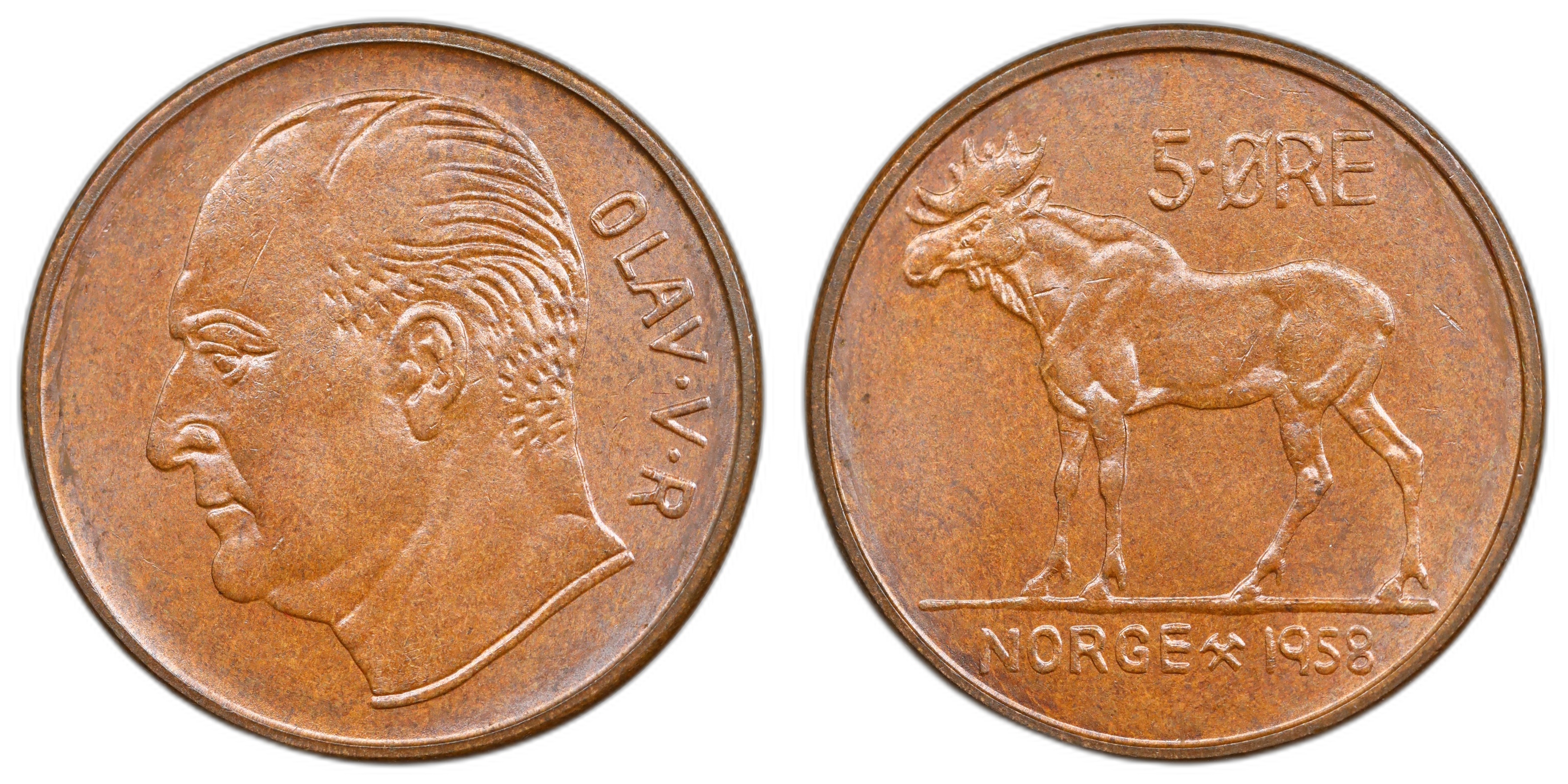 Norge 5 Øre 1958 Kv: 0