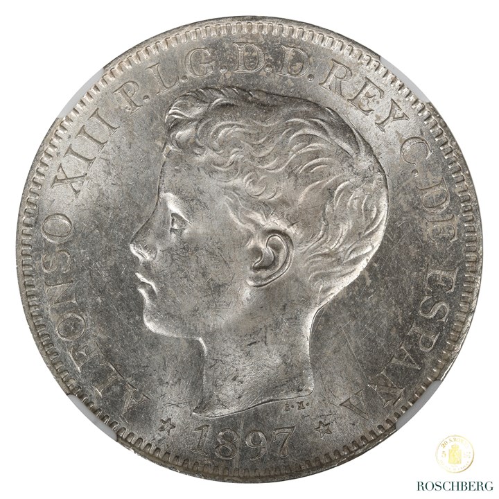 Philippines Peso 1897 NGC MS62