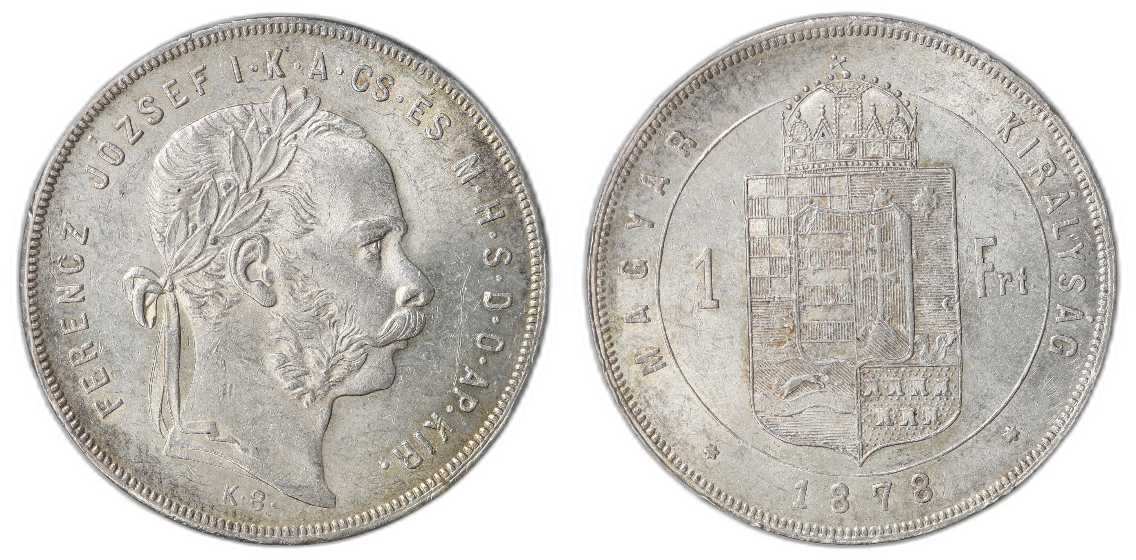 Hungary 1 Forint 1878-KB  Kv: AU