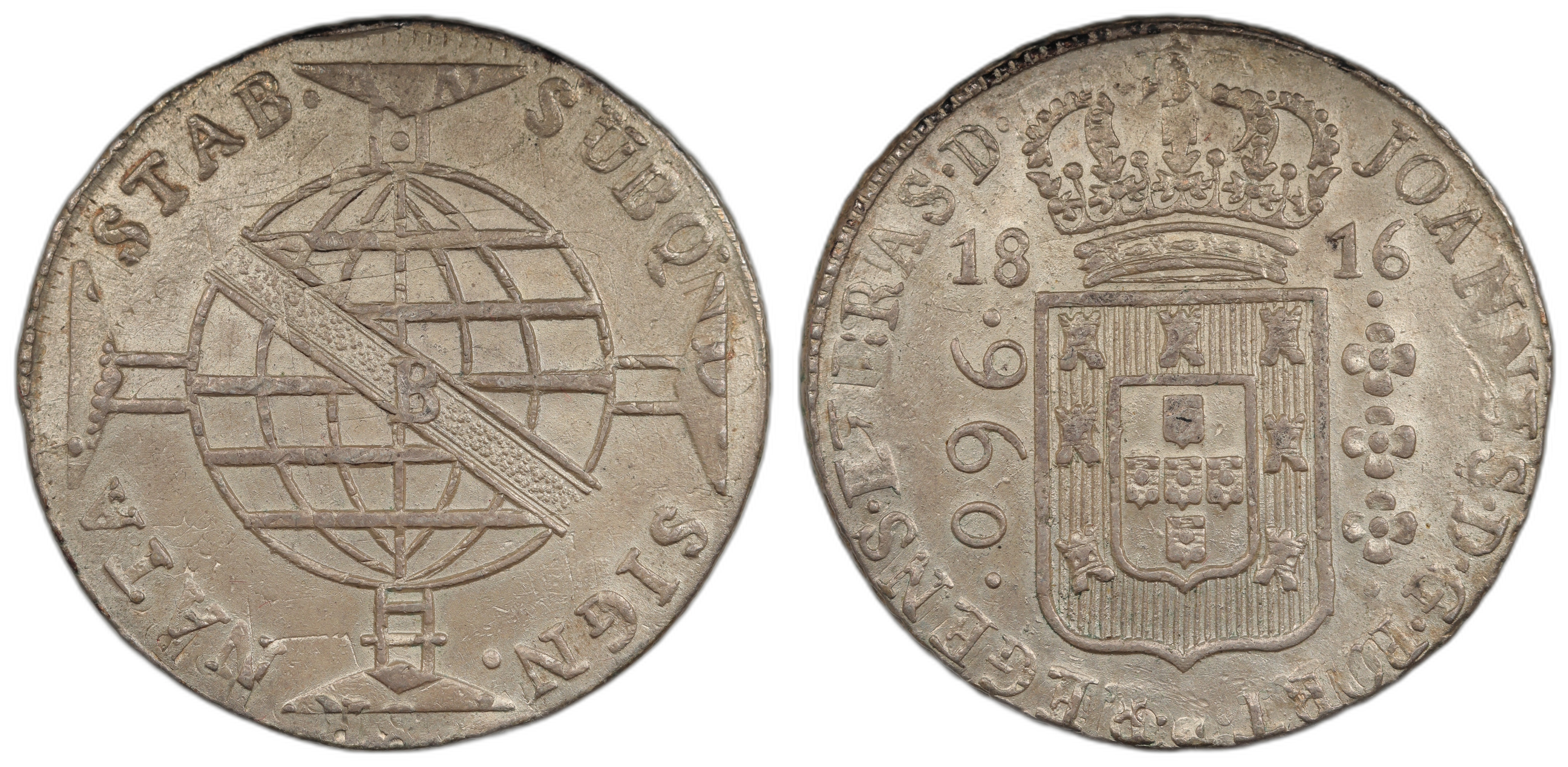 Brazil 960 Reis 1816-B Kv: AU