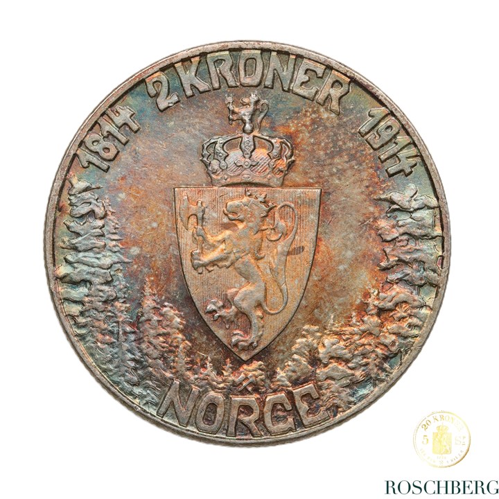 Norge 2 Kroner 1914 Mor Norge Kv 0/01