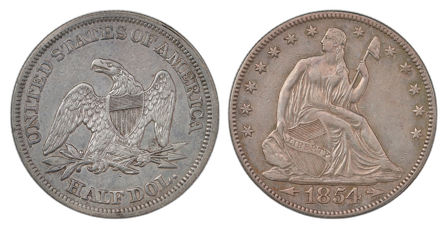 USA HalfDollar 1854 Kv: 1+/01
