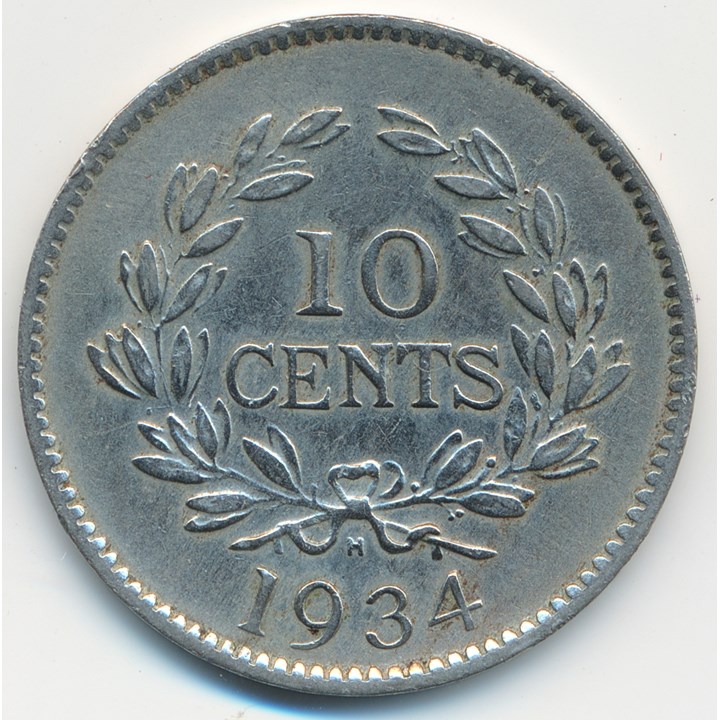 Sarawak 10 Cents 1934 H VF/XF