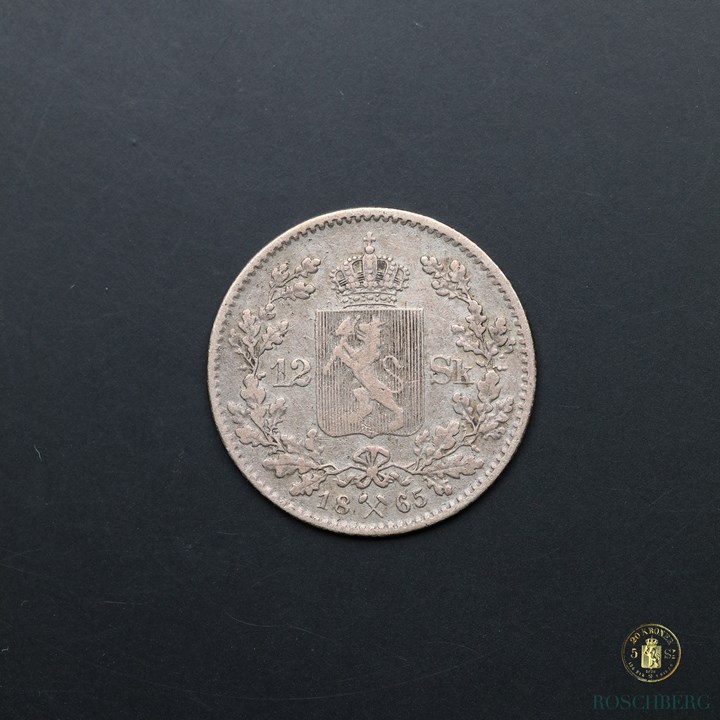 Norge 12 Skilling 1865 Kv 1