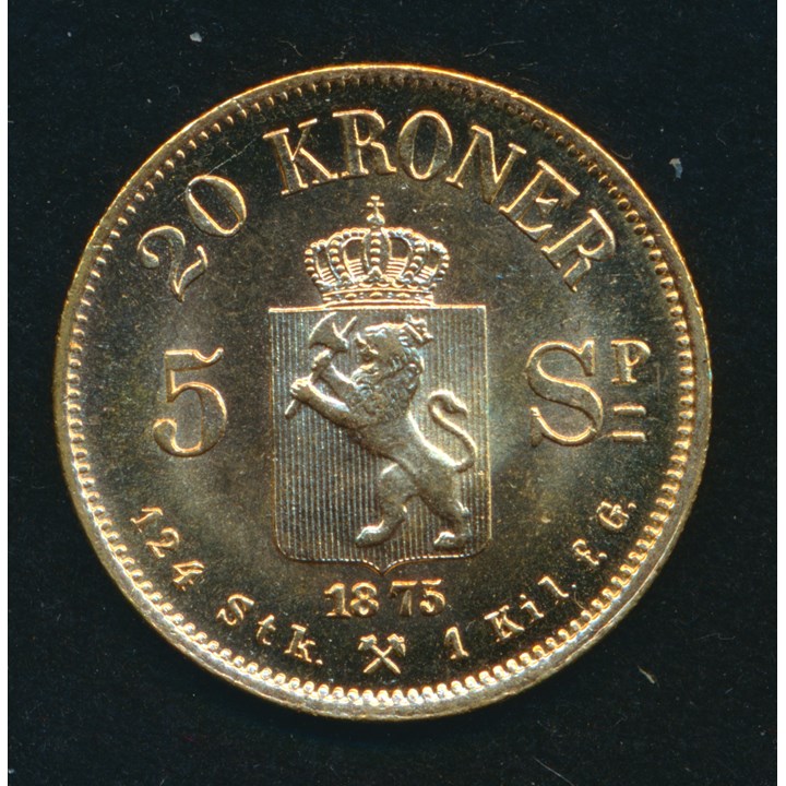 20 Kroner 1875 Kv 0