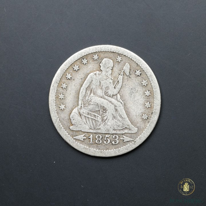 USA Quarter 1853 Arrows And Rays Kv F