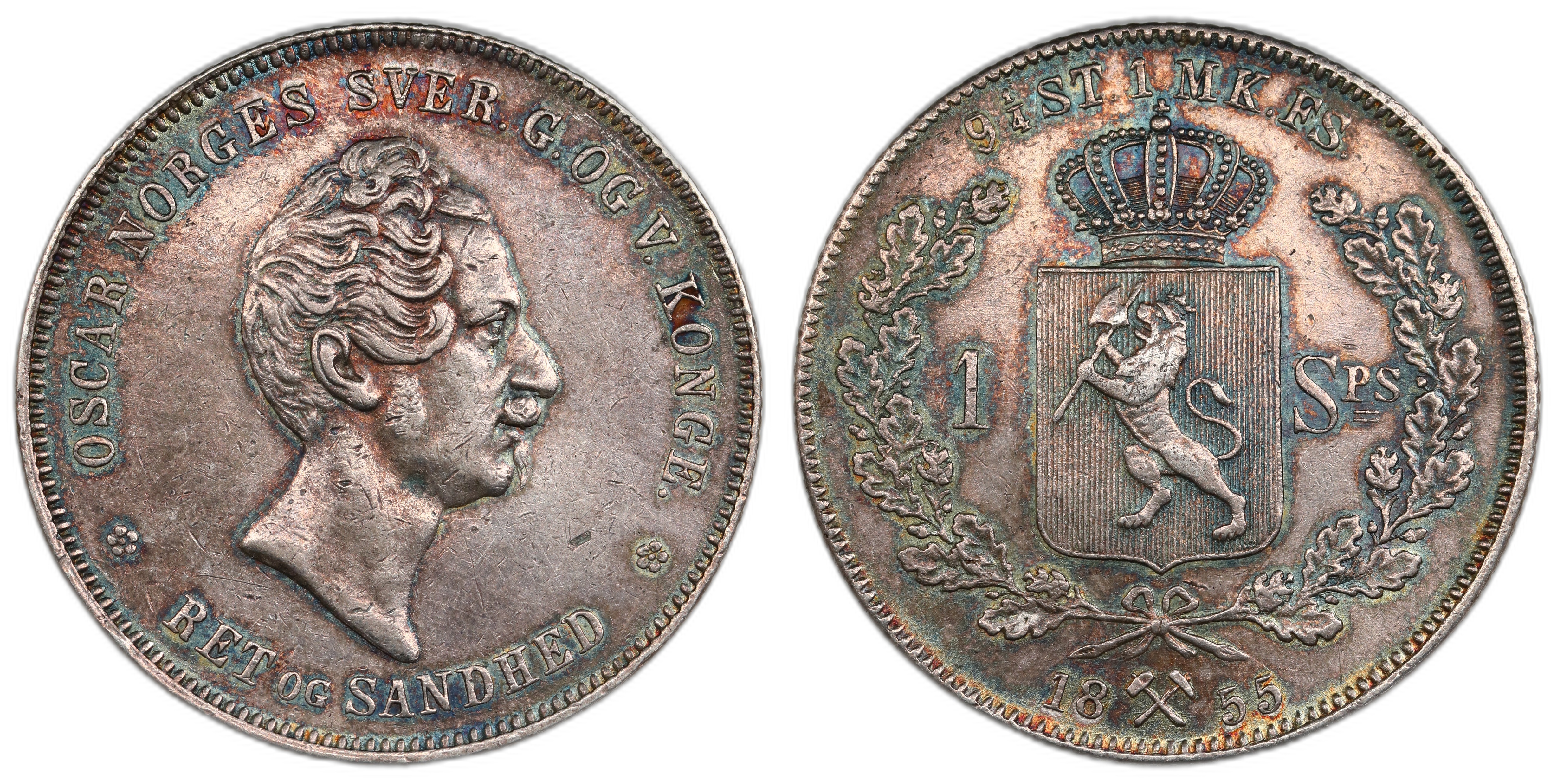 Norge 1 Speciedaler 1855 Kv: 1+/01 (XF)