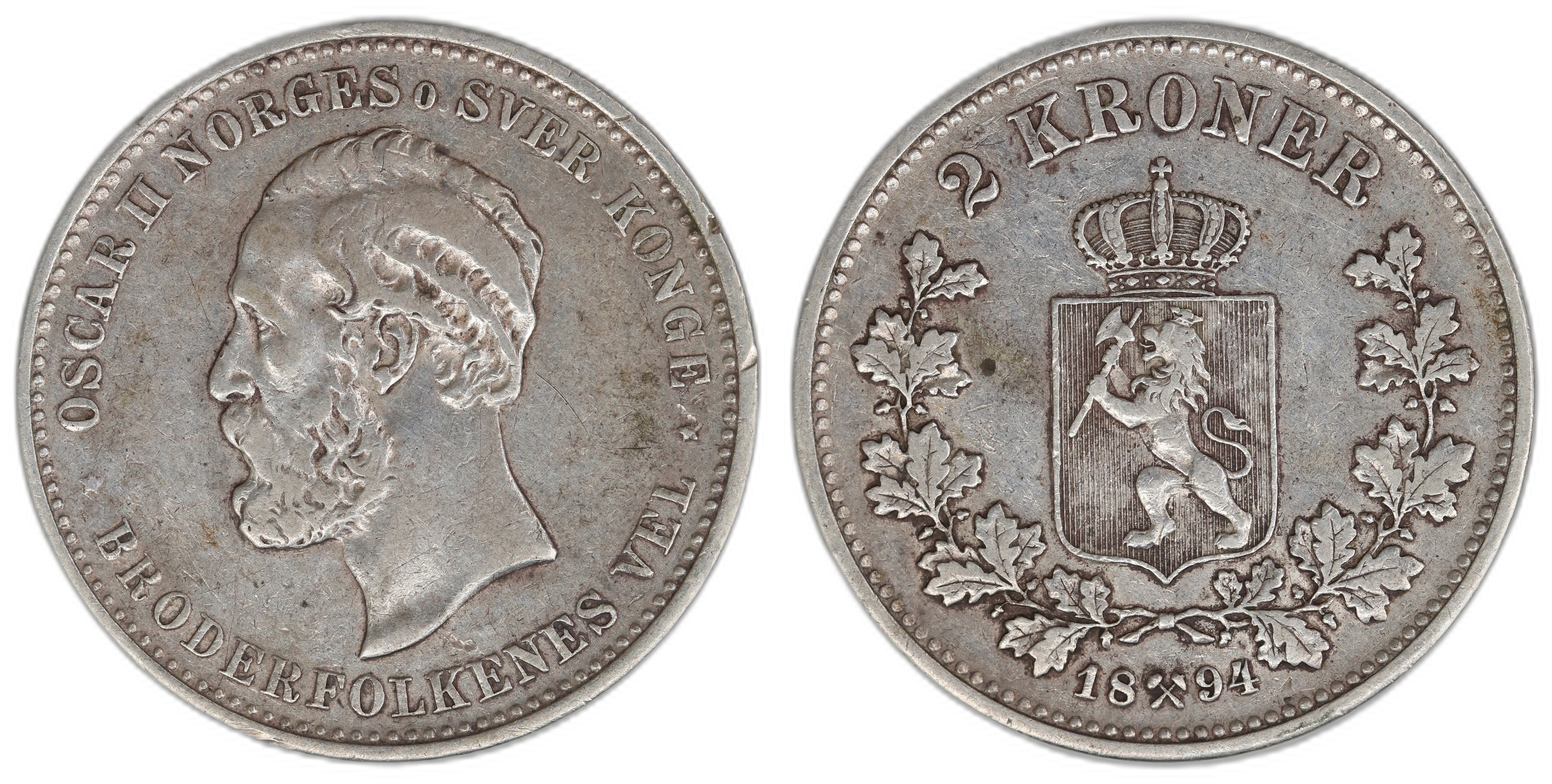 Norge 2 Kroner 1894  Kv: 1