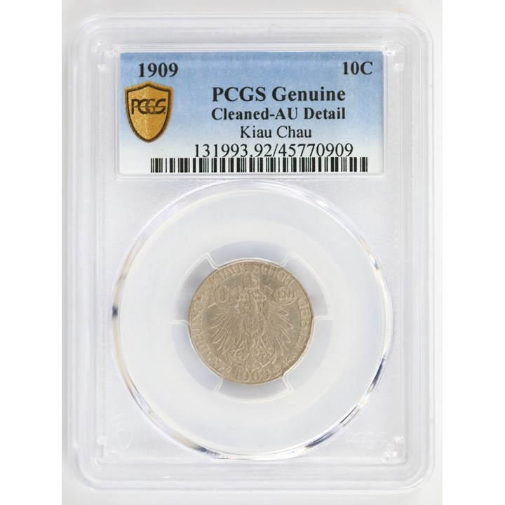 CHINA, Kiauchau 10 Cent 1909 PCGS AU Details