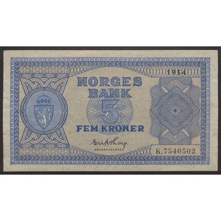 5 Kroner 1954 K Kv 1+/01