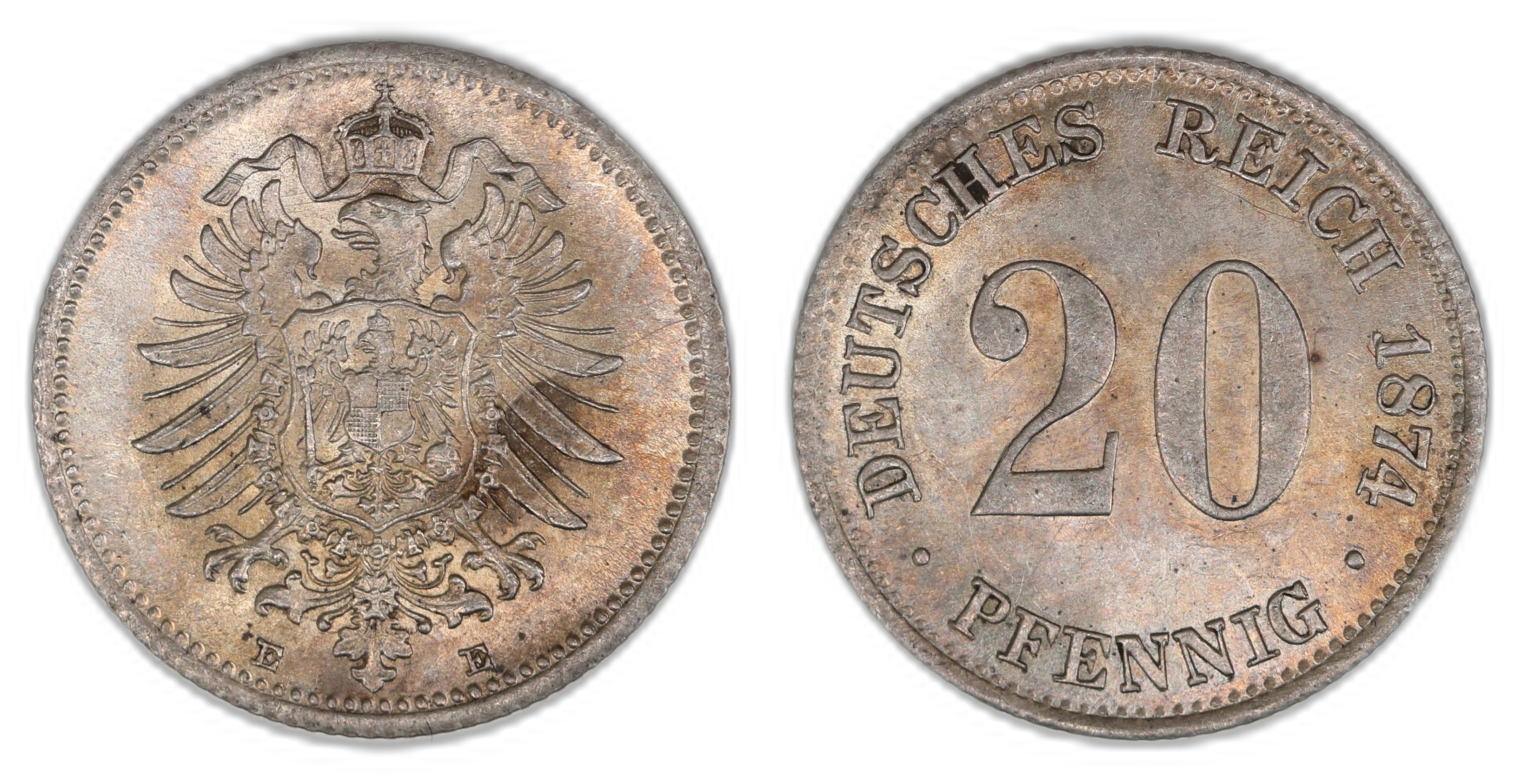 Germany 20 Pfennig 1874-E  Kv: UNC