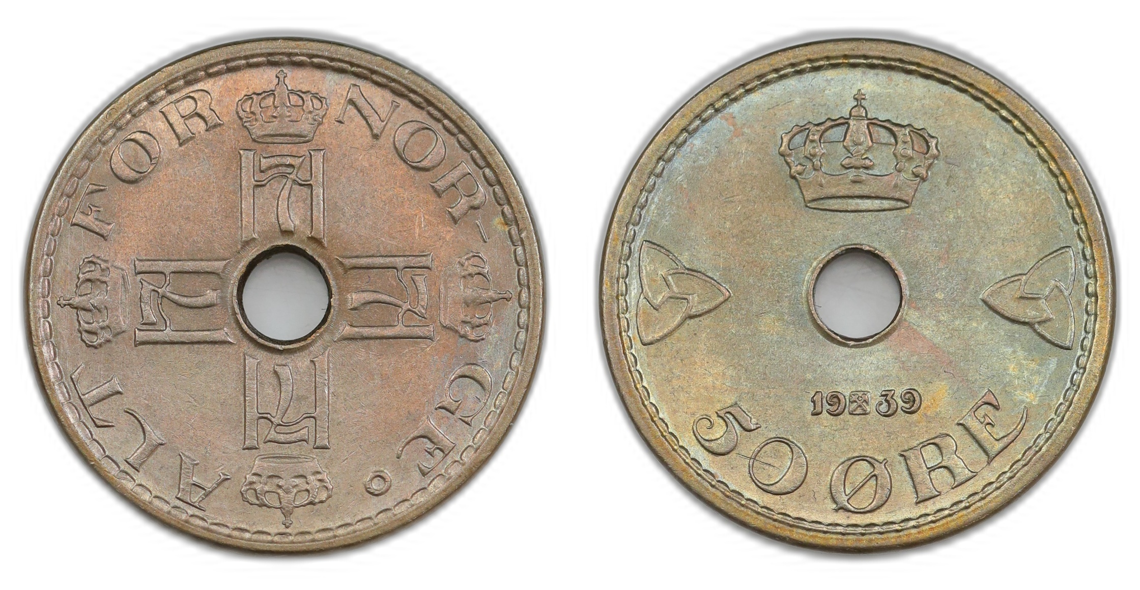 Norge 50 Øre 1939 Kv: 0/01