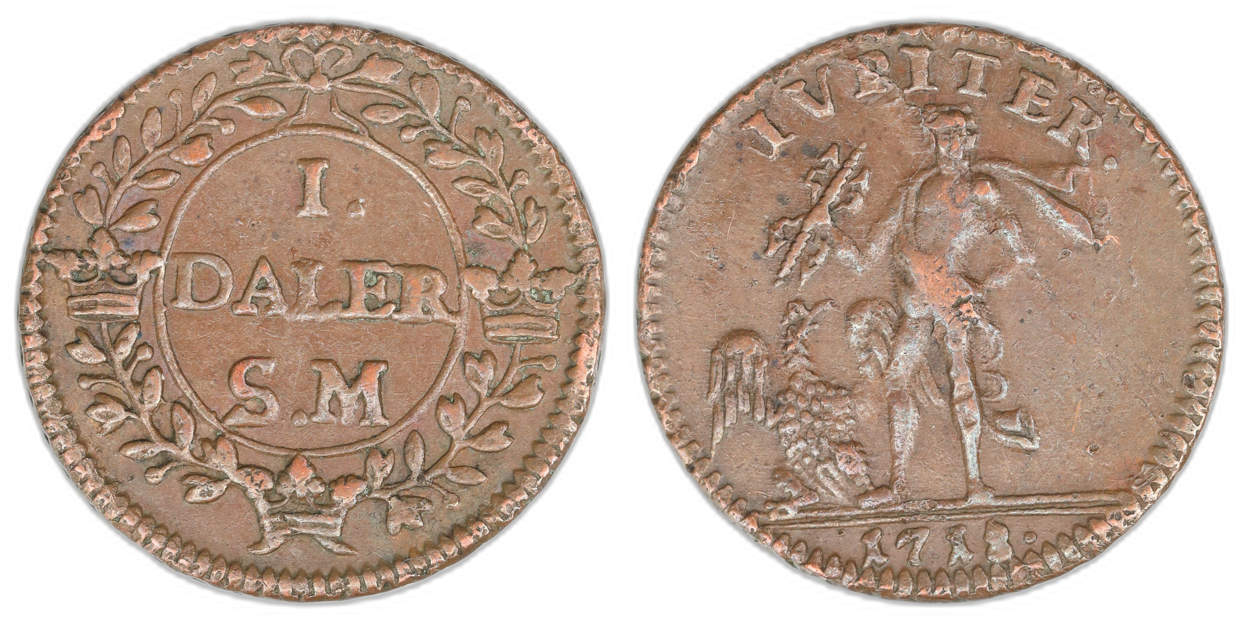 Sverige Nøddaler 1718 Jupiter Kv: 1+
