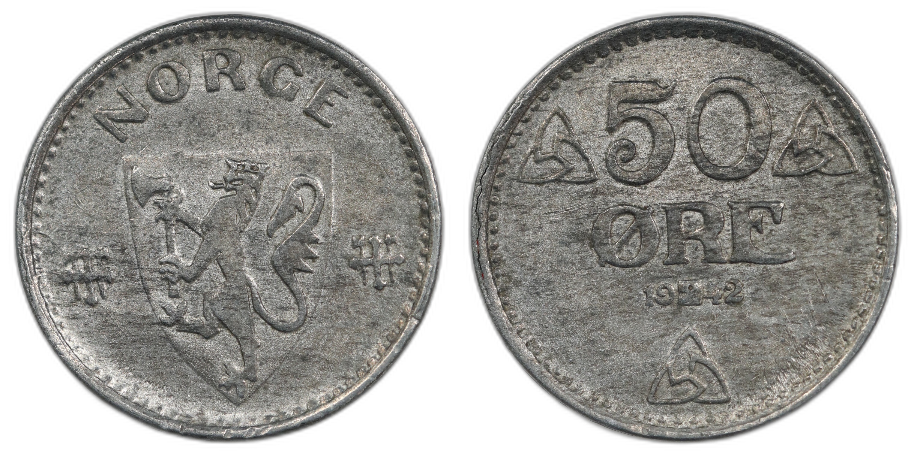 Norge 50 Øre 1942 Kv: 0/01